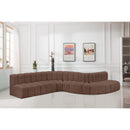  Manufacturer Color_Brown -- Arc 170" Brown Vegan Leather Upholstered 7 pc Modular Sectional IMAGE 2
