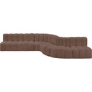 Meridian Arc Brown Vegan Leather 7 pc Modular Sectional IMAGE 3
