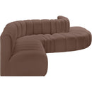  Manufacturer Color_Brown -- Arc 170" Brown Vegan Leather Upholstered 7 pc Modular Sectional IMAGE 5