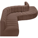  Manufacturer Color_Brown -- Arc 170" Brown Vegan Leather Upholstered 7 pc Modular Sectional IMAGE 6
