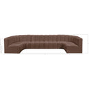 Manufacturer Color_Brown -- Arc 150" Brown Vegan Leather Upholstered 8 pc Modular Sectional IMAGE 12