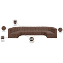  Manufacturer Color_Brown -- Arc 150" Brown Vegan Leather Upholstered 8 pc Modular Sectional IMAGE 13