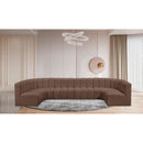  Manufacturer Color_Brown -- Arc 150" Brown Vegan Leather Upholstered 8 pc Modular Sectional IMAGE 2