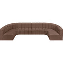  Manufacturer Color_Brown -- Arc 150" Brown Vegan Leather Upholstered 8 pc Modular Sectional IMAGE 3