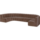  Manufacturer Color_Brown -- Arc 150" Brown Vegan Leather Upholstered 8 pc Modular Sectional IMAGE 4