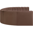  Manufacturer Color_Brown -- Arc 150" Brown Vegan Leather Upholstered 8 pc Modular Sectional IMAGE 6