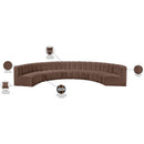  Manufacturer Color_Brown -- Arc 162" Brown Vegan Leather Upholstered 8 pc Modular Sectional IMAGE 12
