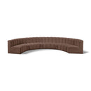  Manufacturer Color_Brown -- Arc 162" Brown Vegan Leather Upholstered 8 pc Modular Sectional IMAGE 1