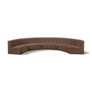 Meridian Arc Brown Vegan Leather 8 pc Modular Sectional IMAGE 1