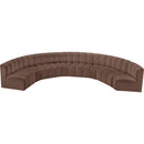 Meridian Arc Brown Vegan Leather 8 pc Modular Sectional IMAGE 3