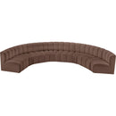  Manufacturer Color_Brown -- Arc 162" Brown Vegan Leather Upholstered 8 pc Modular Sectional IMAGE 3