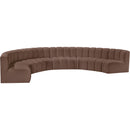  Manufacturer Color_Brown -- Arc 162" Brown Vegan Leather Upholstered 8 pc Modular Sectional IMAGE 4