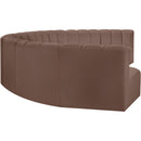  Manufacturer Color_Brown -- Arc 162" Brown Vegan Leather Upholstered 8 pc Modular Sectional IMAGE 5