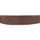  Manufacturer Color_Brown -- Arc 162" Brown Vegan Leather Upholstered 8 pc Modular Sectional IMAGE 6