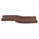 Meridian Arc Brown Vegan Leather 8 pc Modular Sectional IMAGE 13
