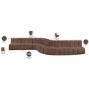  Manufacturer Color_Brown -- Arc 197" Brown Vegan Leather Upholstered 8 pc Modular Sectional IMAGE 14