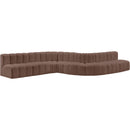  Manufacturer Color_Brown -- Arc 197" Brown Vegan Leather Upholstered 8 pc Modular Sectional IMAGE 3