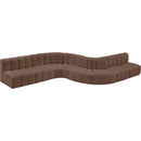 Manufacturer Color_Brown -- Arc 197" Brown Vegan Leather Upholstered 8 pc Modular Sectional IMAGE 4