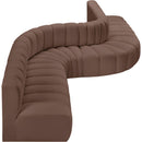  Manufacturer Color_Brown -- Arc 197" Brown Vegan Leather Upholstered 8 pc Modular Sectional IMAGE 6