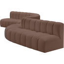  Manufacturer Color_Brown -- Arc 197" Brown Vegan Leather Upholstered 8 pc Modular Sectional IMAGE 7