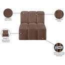  Manufacturer Color_Brown -- Arc Brown Vegan Leather Upholstered Modular Straight Chair IMAGE 12