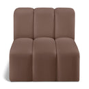  Manufacturer Color_Brown -- Arc Brown Vegan Leather Upholstered Modular Straight Chair IMAGE 1