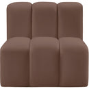  Manufacturer Color_Brown -- Arc Brown Vegan Leather Upholstered Modular Straight Chair IMAGE 3