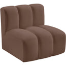  Manufacturer Color_Brown -- Arc Brown Vegan Leather Upholstered Modular Straight Chair IMAGE 4
