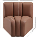  Manufacturer Color_Cognac -- Arc Cognac Vegan Leather Upholstered Modular Curved Corner Chair IMAGE 10