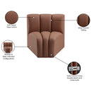  Manufacturer Color_Cognac -- Arc Cognac Vegan Leather Upholstered Modular Curved Corner Chair IMAGE 11
