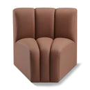 Meridian Arc Cognac Vegan Leather Curved Corner IMAGE 1