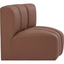  Manufacturer Color_Cognac -- Arc Cognac Vegan Leather Upholstered Modular Curved Corner Chair IMAGE 4