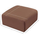  Manufacturer Color_Cognac -- Arc Cognac Vegan Leather Upholstered Modular Ottoman IMAGE 6