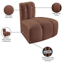  Manufacturer Color_Cognac -- Arc Cognac Vegan Leather Upholstered Modular Reverse Corner Chair IMAGE 13