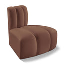  Manufacturer Color_Cognac -- Arc Cognac Vegan Leather Upholstered Modular Reverse Corner Chair IMAGE 1