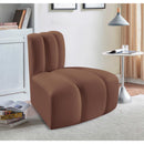  Manufacturer Color_Cognac -- Arc Cognac Vegan Leather Upholstered Modular Reverse Corner Chair IMAGE 2