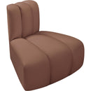  Manufacturer Color_Cognac -- Arc Cognac Vegan Leather Upholstered Modular Reverse Corner Chair IMAGE 3