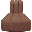  Manufacturer Color_Cognac -- Arc Cognac Vegan Leather Upholstered Modular Reverse Corner Chair IMAGE 5