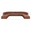 Meridian Arc Cognac Vegan Leather 10 pc Modular Sectional IMAGE 11