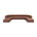  Manufacturer Color_Cognac -- Arc 161" Cognac Vegan Leather Upholstered 10 pc Modular Sectional IMAGE 1