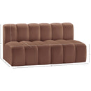  Manufacturer Color_Cognac -- Arc 60" Cognac Vegan Leather Upholstered 2 pc Modular Sectional IMAGE 11