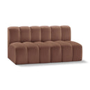  Manufacturer Color_Cognac -- Arc 60" Cognac Vegan Leather Upholstered 2 pc Modular Sectional IMAGE 1