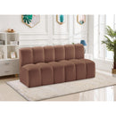  Manufacturer Color_Cognac -- Arc 60" Cognac Vegan Leather Upholstered 2 pc Modular Sectional IMAGE 2