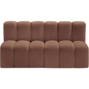  Manufacturer Color_Cognac -- Arc 60" Cognac Vegan Leather Upholstered 2 pc Modular Sectional IMAGE 3
