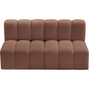  Manufacturer Color_Cognac -- Arc 60" Cognac Vegan Leather Upholstered 2 pc Modular Sectional IMAGE 4