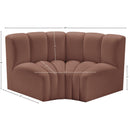  Manufacturer Color_Cognac -- Arc 60" Cognac Vegan Leather Upholstered 2 pc Modular Sectional IMAGE 10