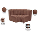  Manufacturer Color_Cognac -- Arc 60" Cognac Vegan Leather Upholstered 2 pc Modular Sectional IMAGE 11