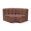  Manufacturer Color_Cognac -- Arc 60" Cognac Vegan Leather Upholstered 2 pc Modular Sectional IMAGE 1