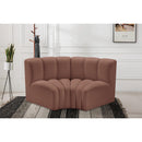  Manufacturer Color_Cognac -- Arc 60" Cognac Vegan Leather Upholstered 2 pc Modular Sectional IMAGE 2