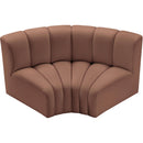  Manufacturer Color_Cognac -- Arc 60" Cognac Vegan Leather Upholstered 2 pc Modular Sectional IMAGE 3